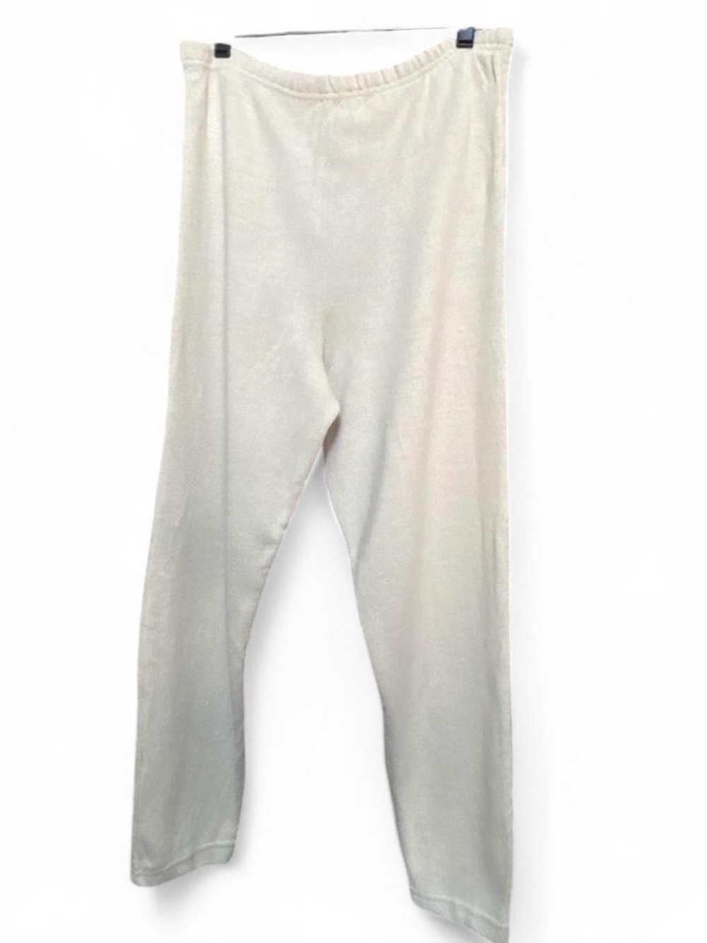 Deadstock Vintage 80s Cream Knit Wide Leg Lounge Pants One Size Made in USA NWOT